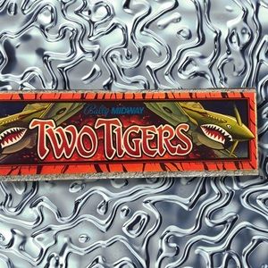 Two Tigers Bally Midway Arcade Video Game Glass Marquee Sign Art Decor